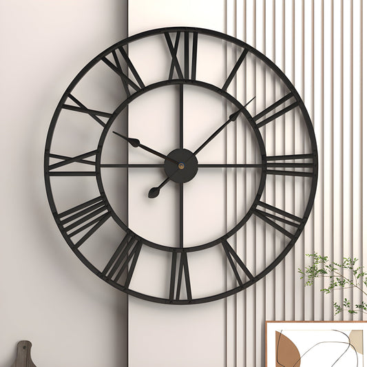 Vintage Metal Wall Clock Quiet Classic Style - Lusomart