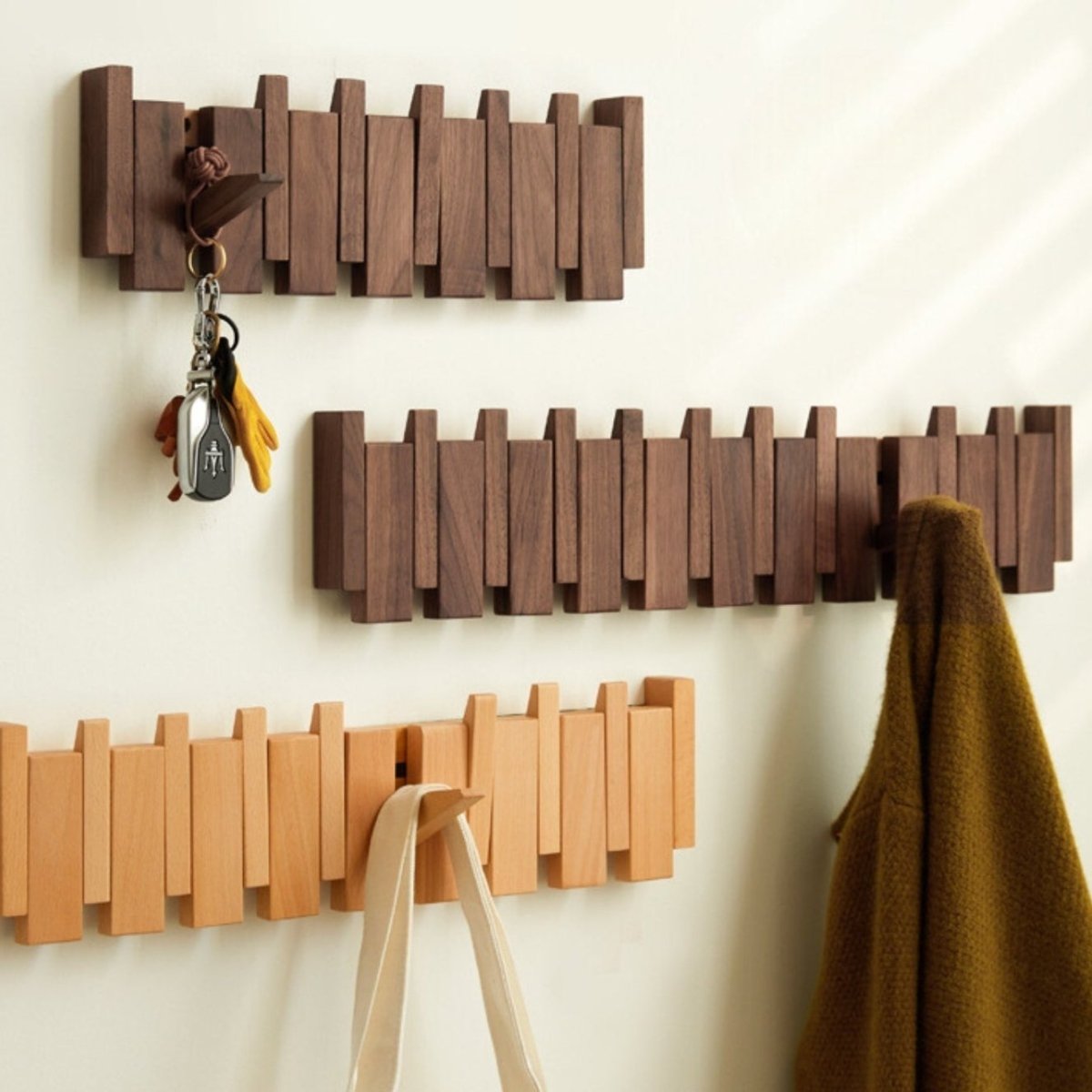 Rustic Wooden Coat Hook for Entryway and Home