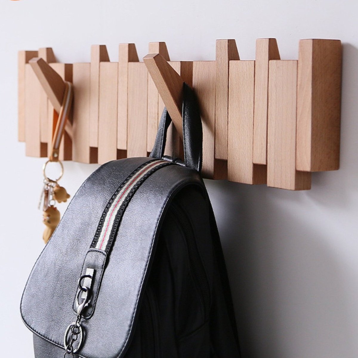 Rustic Wooden Coat Hook for Entryway and Home