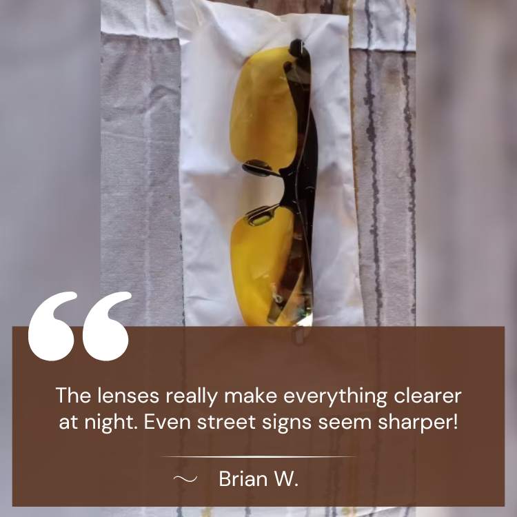 Anti Glare Night Vision Glasses Yellow Lens Eyestrain Relief