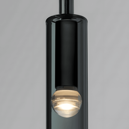 Sleek Grey Glass Hanging Lamp