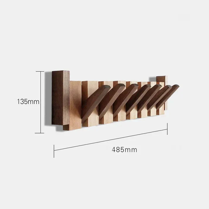 Rustic Wooden Wall Hook for Hanging Coats and Hats