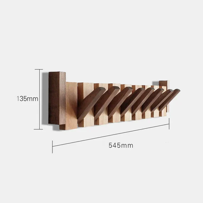 Rustic Wood Wall Mounted Coat Rack And Hook