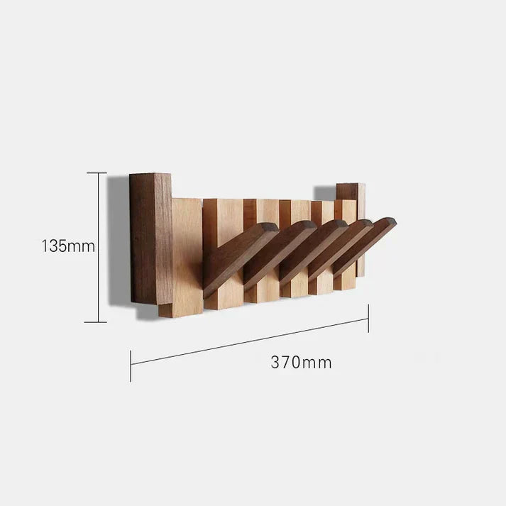 Rustic Wood Wall Mounted Coat Rack And Hook