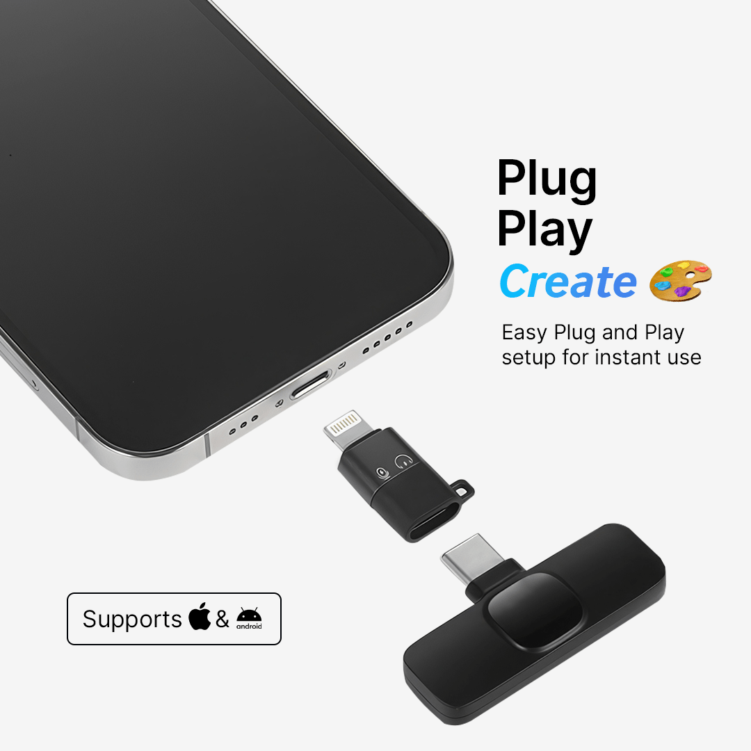 Compact Portable Wireless Clip On Microphone