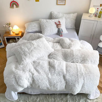 Soft Faux Fur Bedding Set with Plush Duvet Cover - Lusomart