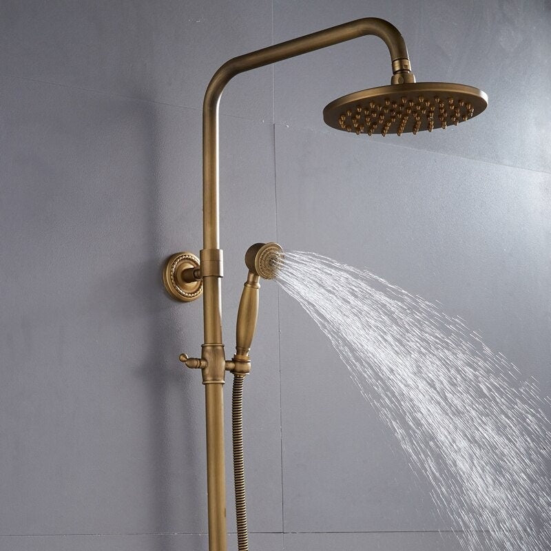 Classic Bronze Adjustable Wall Mount Shower Set