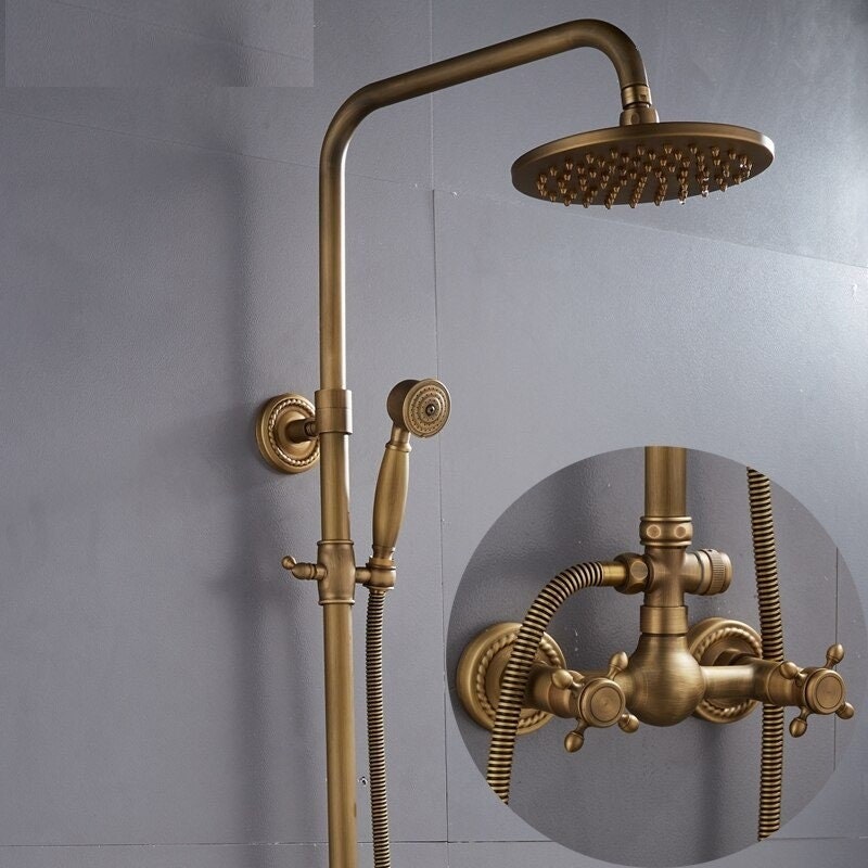 Classic Bronze Adjustable Wall Mount Shower Set