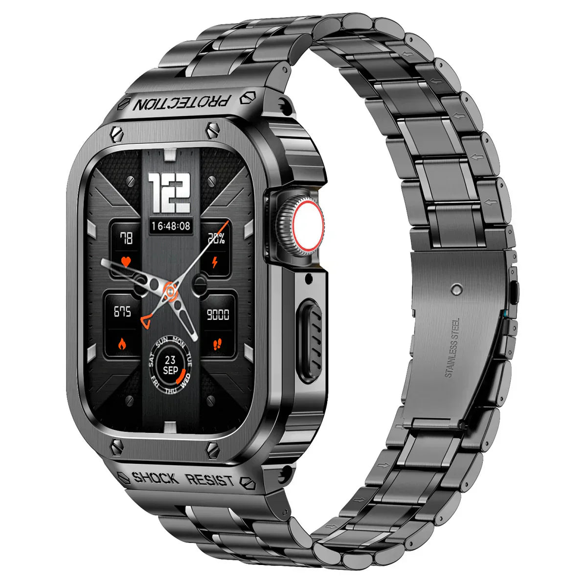 Durable Metal Watch Band with Clear Cover
