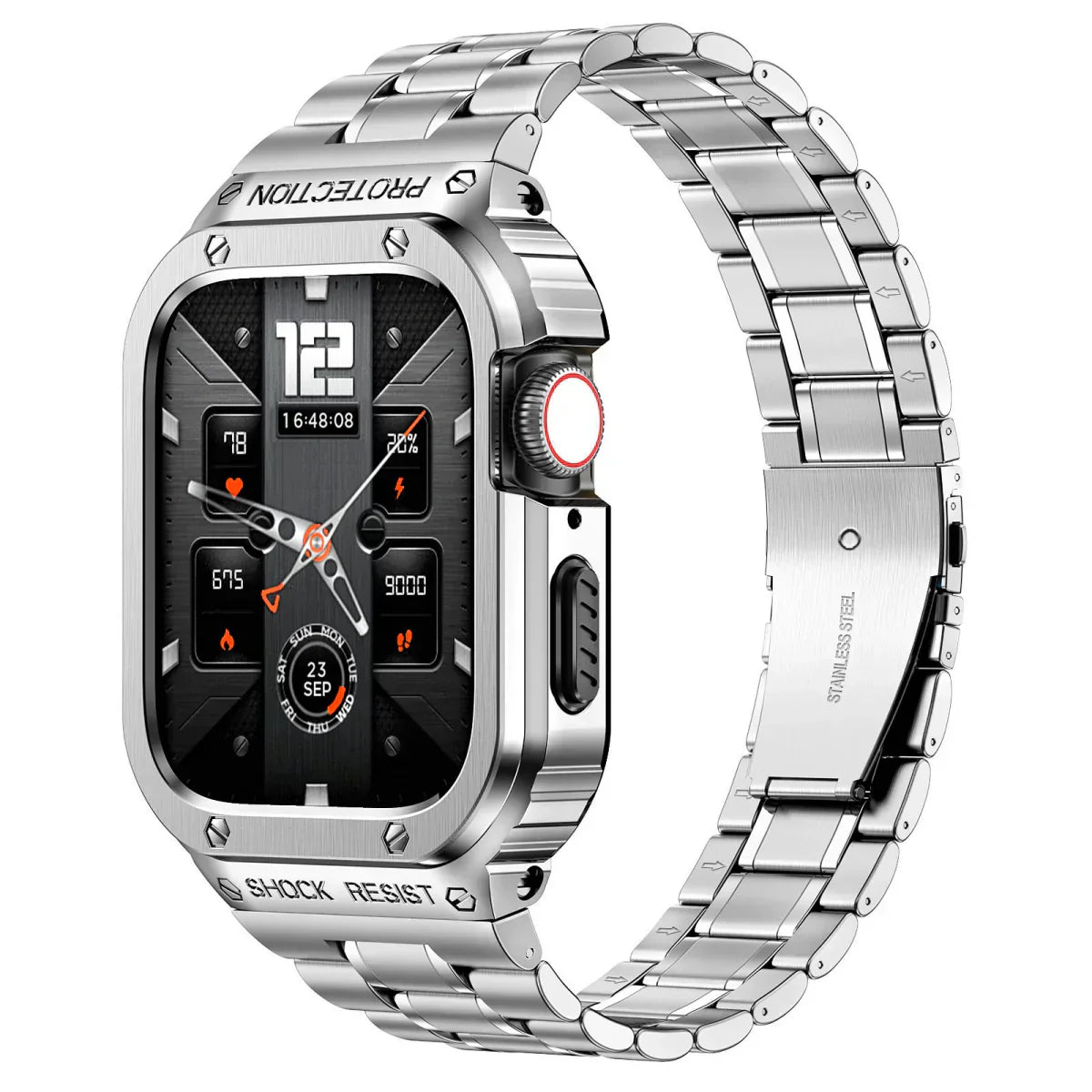 Durable Metal Watch Band with Clear Cover