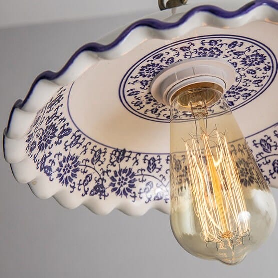 Traditional Portuguese Ceramic Pendant Lamp