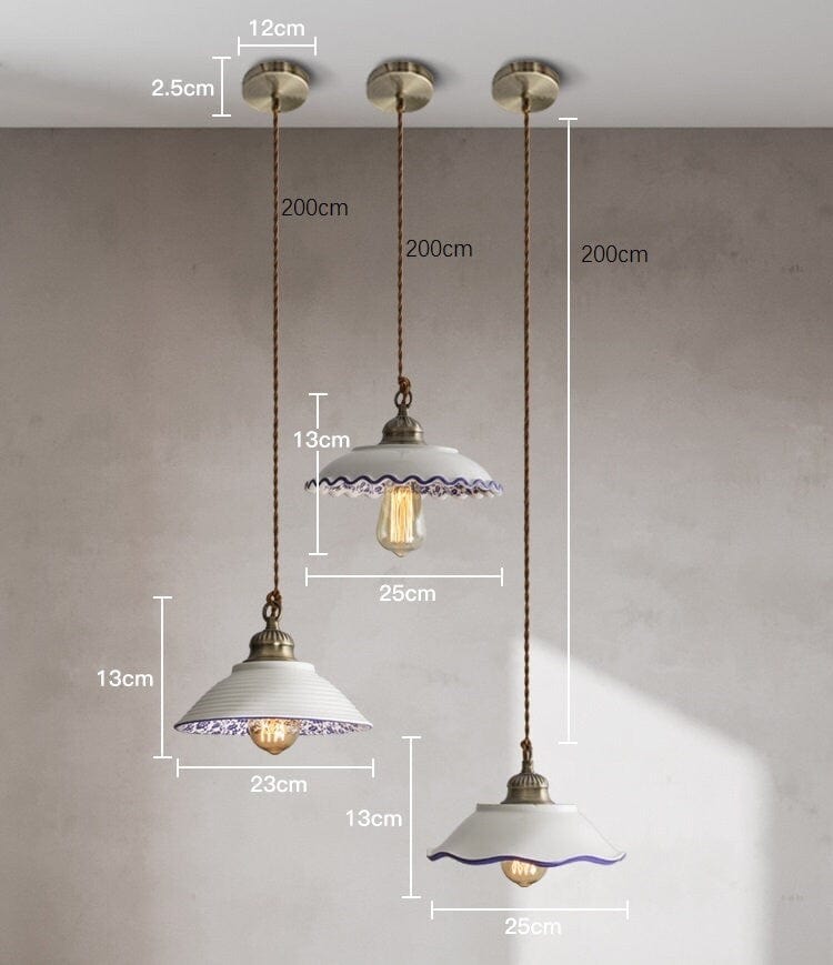 Traditional Portuguese Ceramic Pendant Lamp
