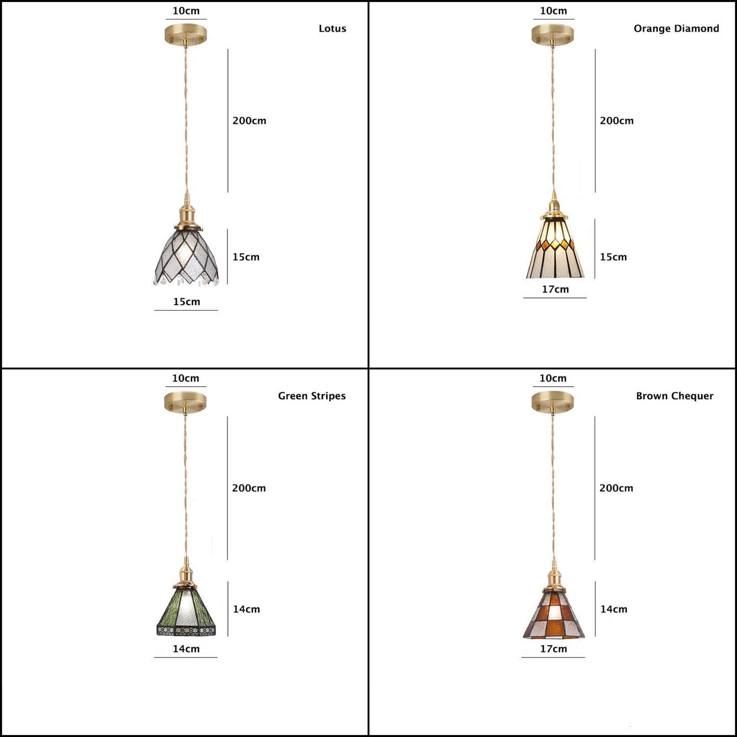 Classic Colorful Glass LED Pendant Light