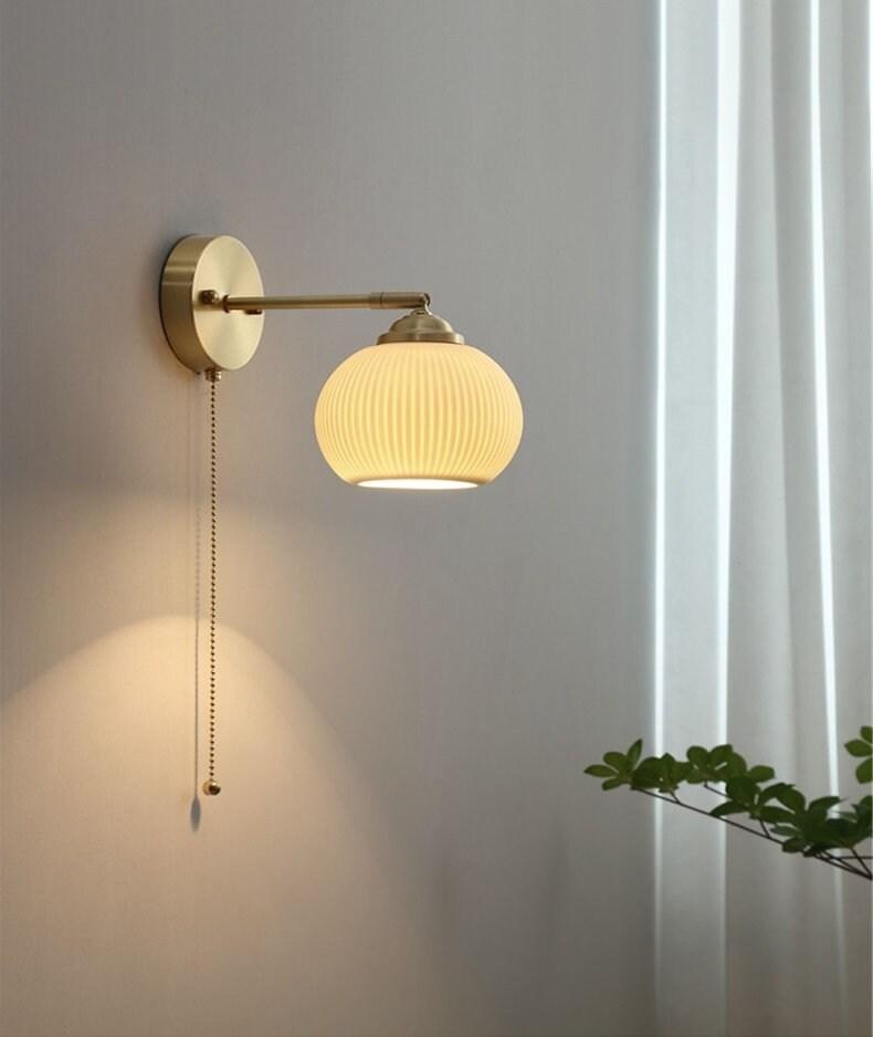 White Ceramic Egg Wall Lamp With Bulb