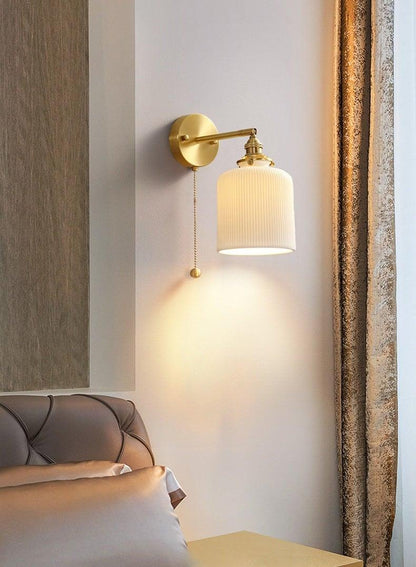 White Ceramic Egg Wall Lamp With Bulb