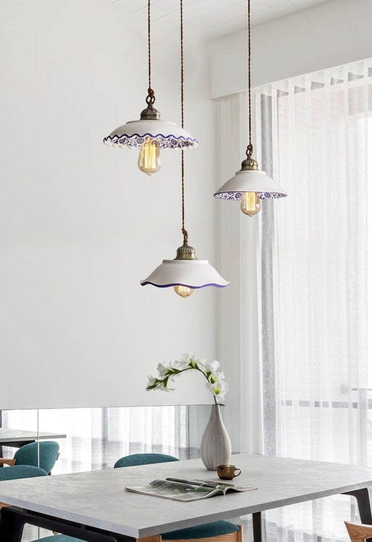 Traditional Portuguese Ceramic Pendant Lamp