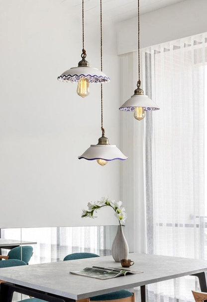 Traditional Portuguese Ceramic Pendant Lamp