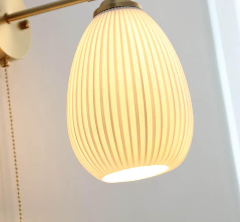 White Ceramic Egg Wall Lamp With Bulb