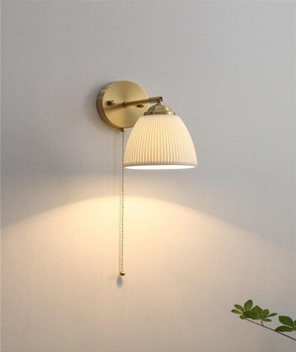 White Ceramic Egg Wall Lamp With Bulb