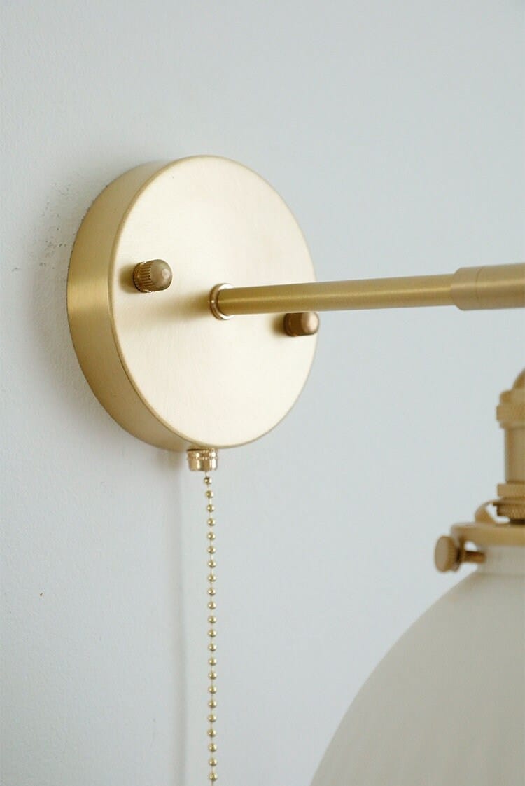 Unique Ceramic Wall Light with Fabric Shade