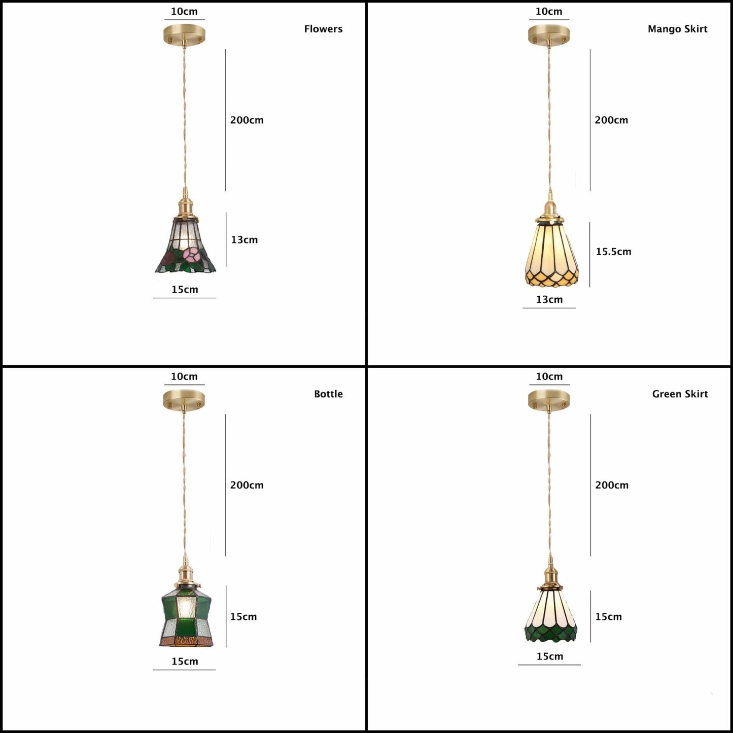 Classic Colorful Glass LED Pendant Light