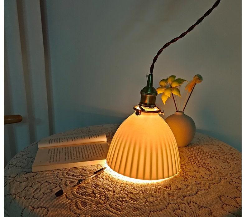 Stylish Ceramic Pendant LED Light with Unique Shade