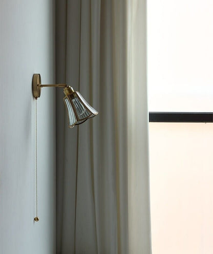 Classic Glass Floral Wall Lamp with LED Bulb