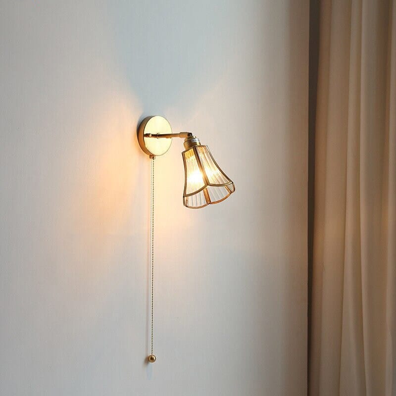 Classic Glass Floral Wall Lamp with LED Bulb