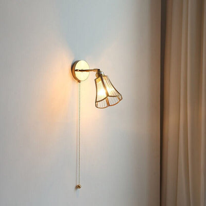 Classic Glass Floral Wall Lamp with LED Bulb