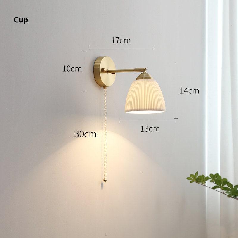 Classic Round Ceramic Wall Light with Bulb
