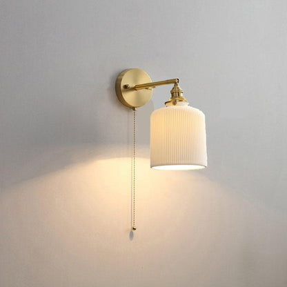 Classic Round Ceramic Wall Light with Bulb