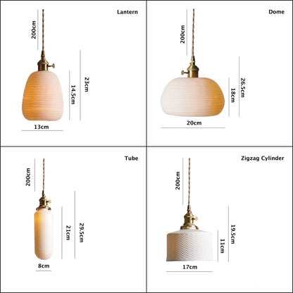 Asian Style Ceramic LED Hanging Light