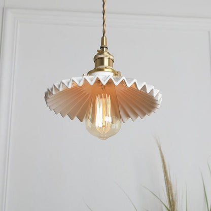 Elegant Ceramic Pendant Lamp with LED Light Included