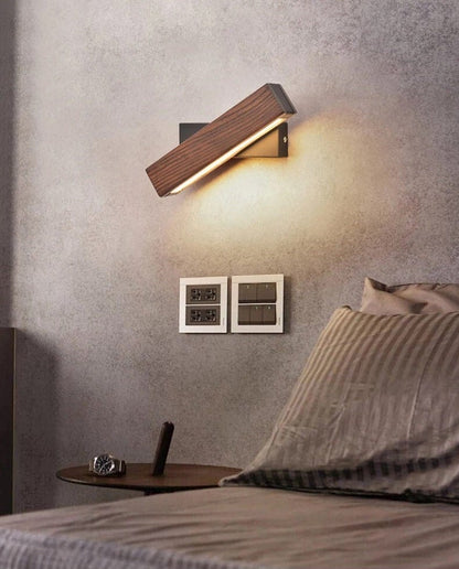 Modern Wooden Adjustable Bedside Lamp