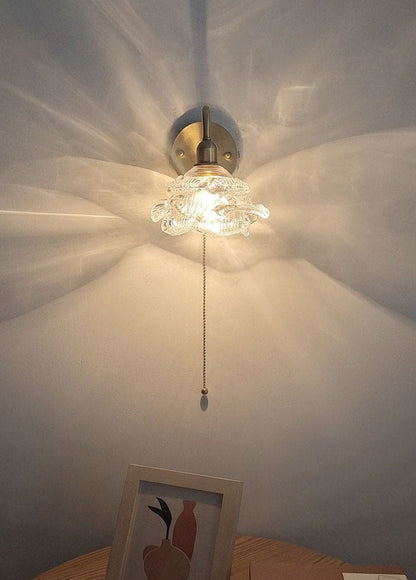 Elegant Glass Floral Wall Lamp with LED Bulb Included