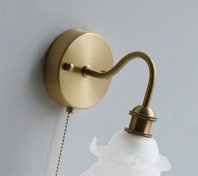 Elegant Glass Floral Wall Lamp with LED Bulb Included