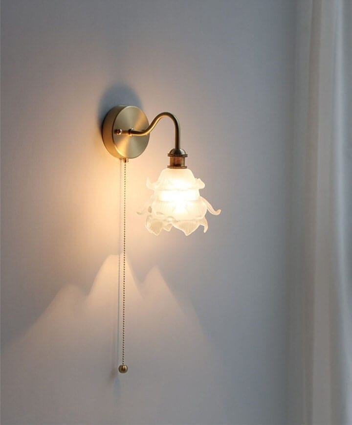 Elegant Glass Floral Wall Lamp with LED Bulb Included