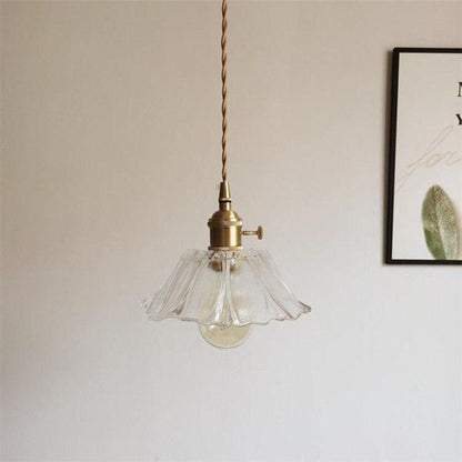 Classic Glass Floral Pendant Lamp, LED Included