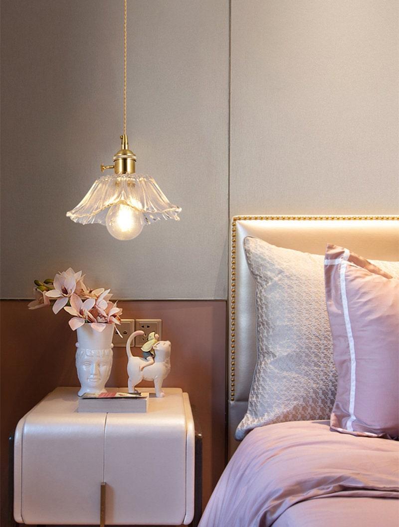 Classic Glass Floral Pendant Lamp, LED Included