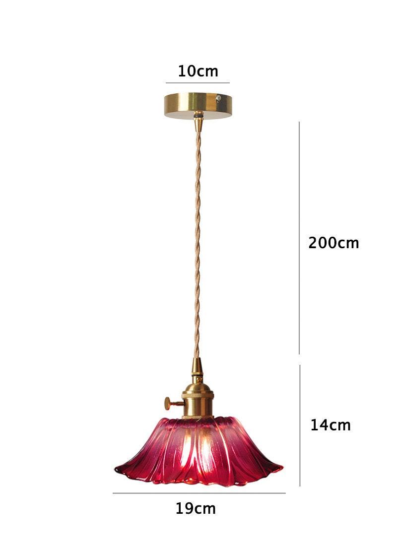 Classic Glass Floral Pendant Lamp, LED Included