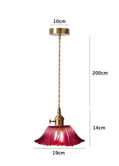 Classic Glass Floral Pendant Lamp, LED Included