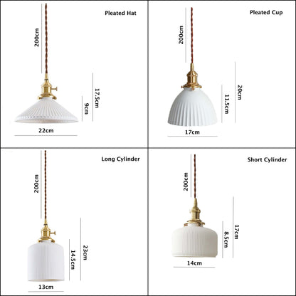 Simple Ceramic Hanging LED Light Fixture