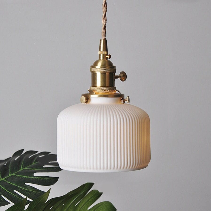 Simple Ceramic Hanging LED Light Fixture - Lusomart