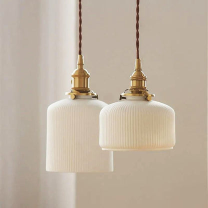 Simple Ceramic Hanging LED Light Fixture