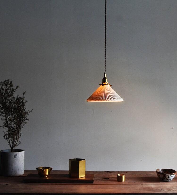 Stylish Ceramic Pendant LED Light with Unique Shade