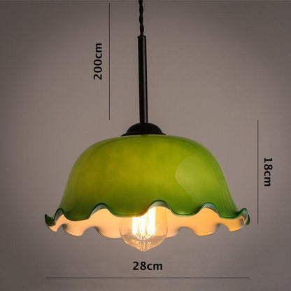 Elegant Glass Pendant Light with Fabric Shade