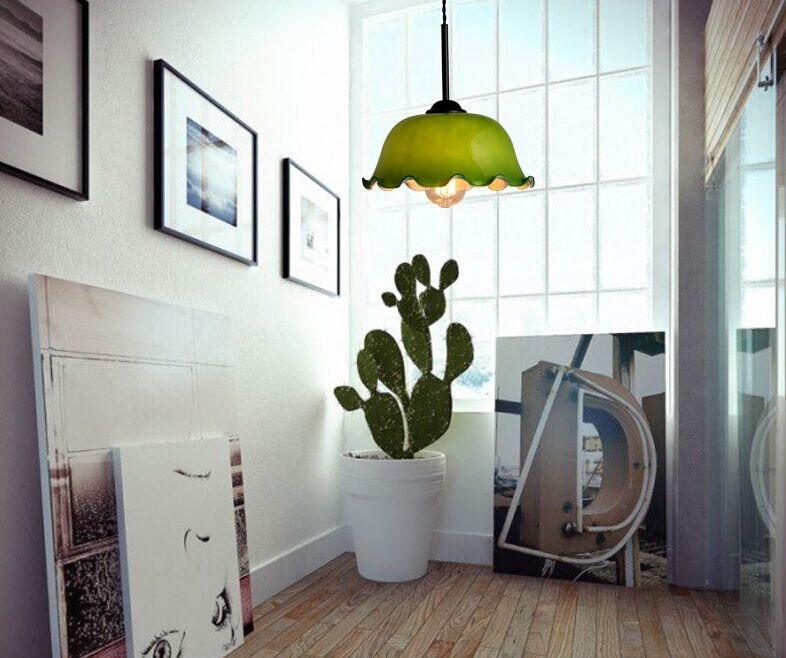 Elegant Glass Pendant Light with Fabric Shade