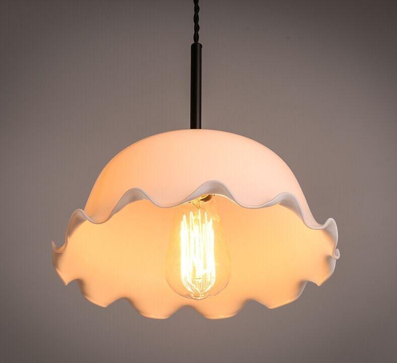 Elegant Glass Pendant Light with Fabric Shade