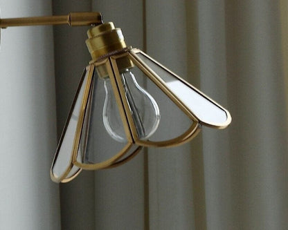 Classic Glass Floral Wall Lamp with LED Bulb