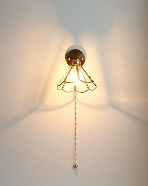 Classic Glass Floral Wall Lamp with LED Bulb